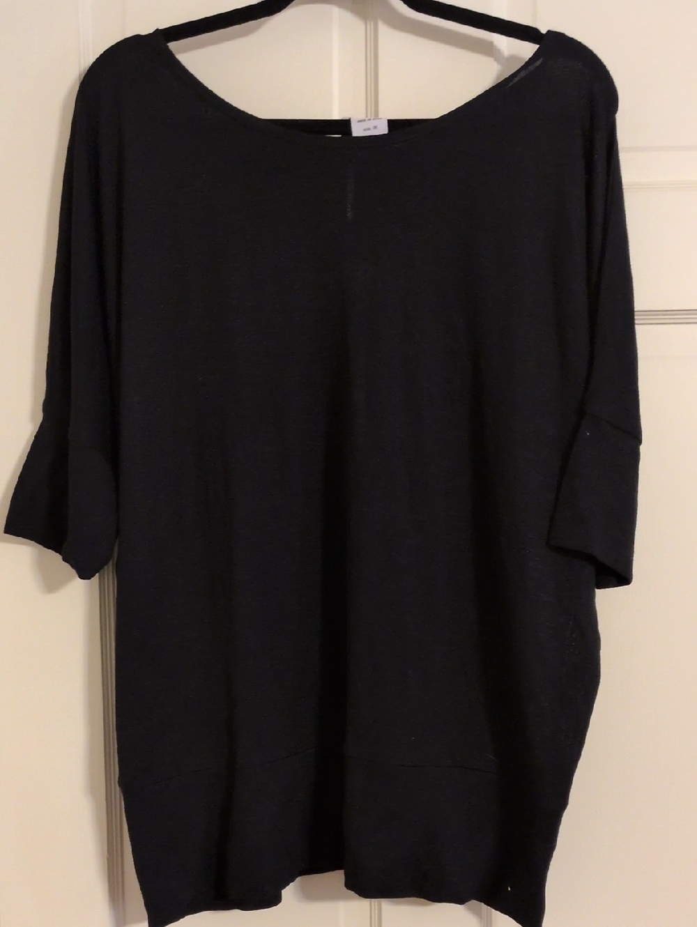 Monroe & Main Black Oversized Boatneck Tunic